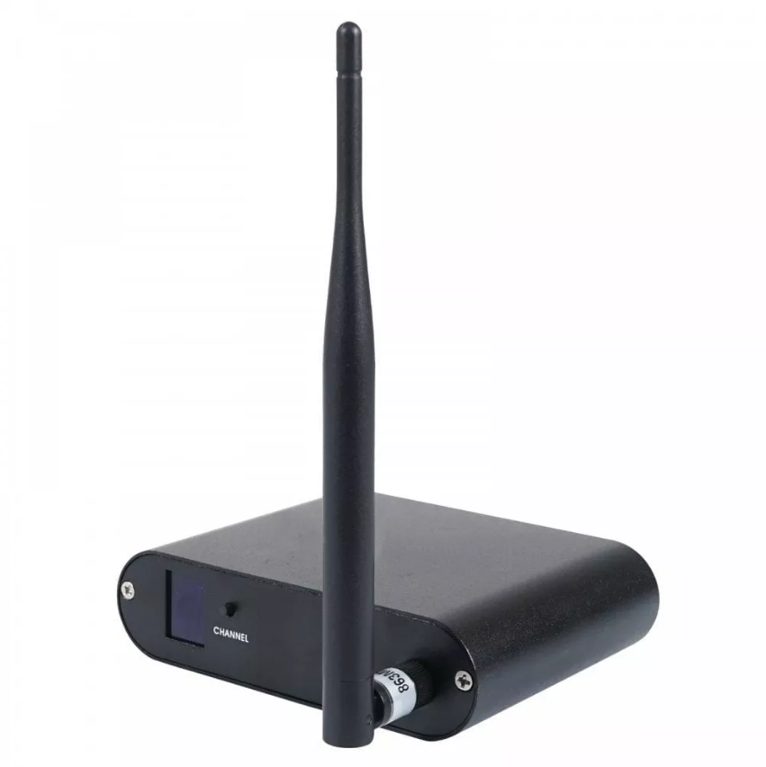 Compact plug-and-play silent disco transmitter box that broadcasts music wirelessly to the No Noise headphones