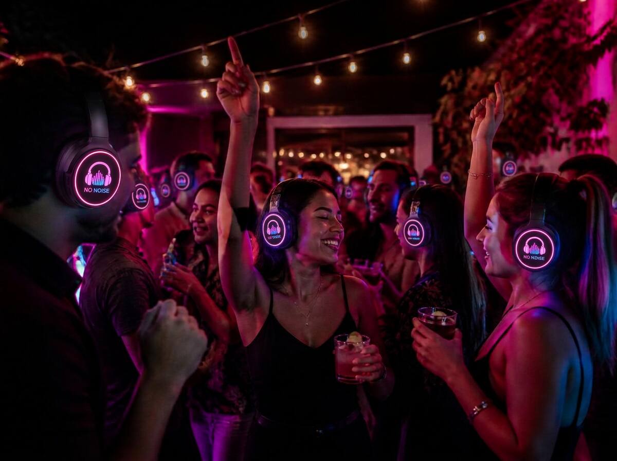 Christmas parties silent disco hire in Devon